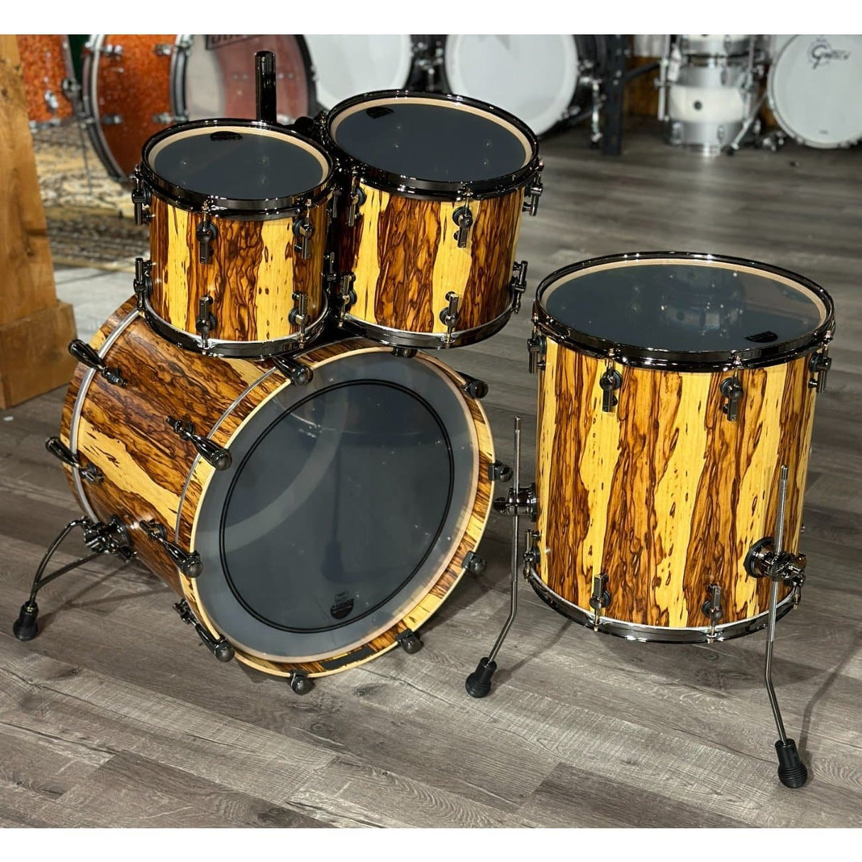 Sonor SQ2 Maple 4pc Drum Set African Marble Semi Gloss w/Black & Gold Hardware