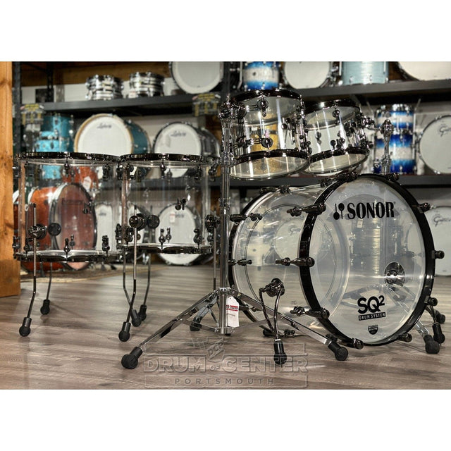 Sonor SQ2 5pc Drum Set X-Ray Acrylic w/Black Hardware