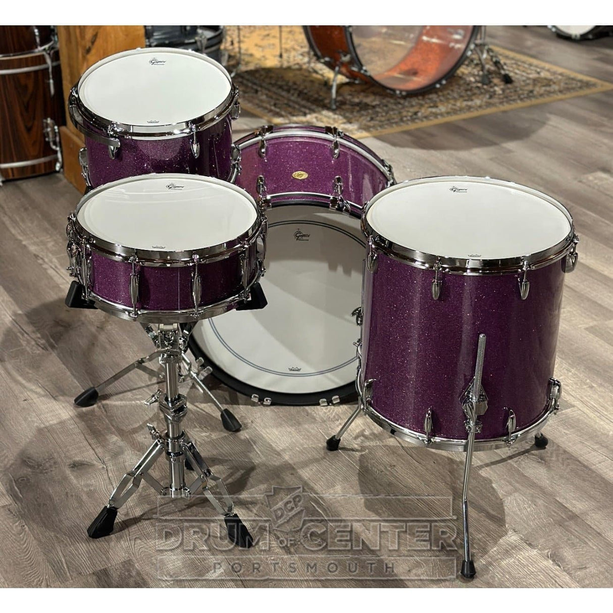 Gretsch Broadkaster 4pc Drum Set Purple Glass Glitter