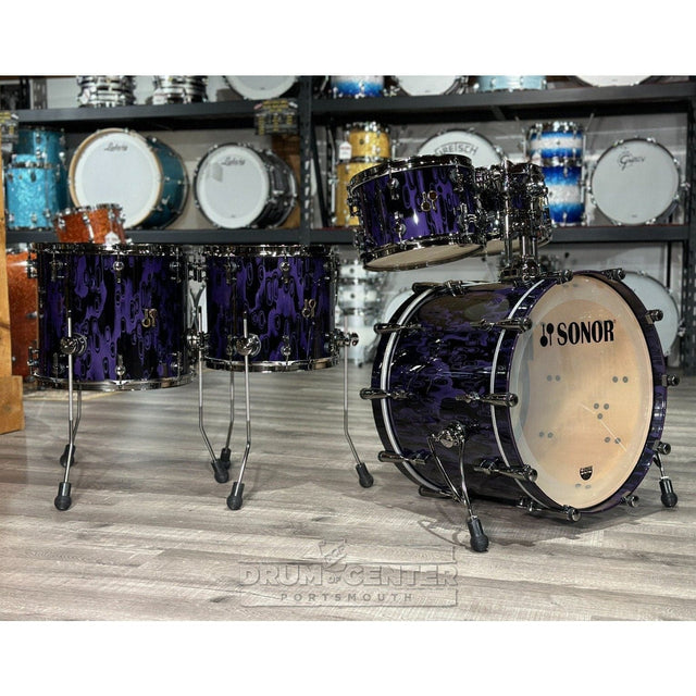 Sonor SQ2 Maple 5pc Drum Set Violet Tribal Gloss w/Black Hardware