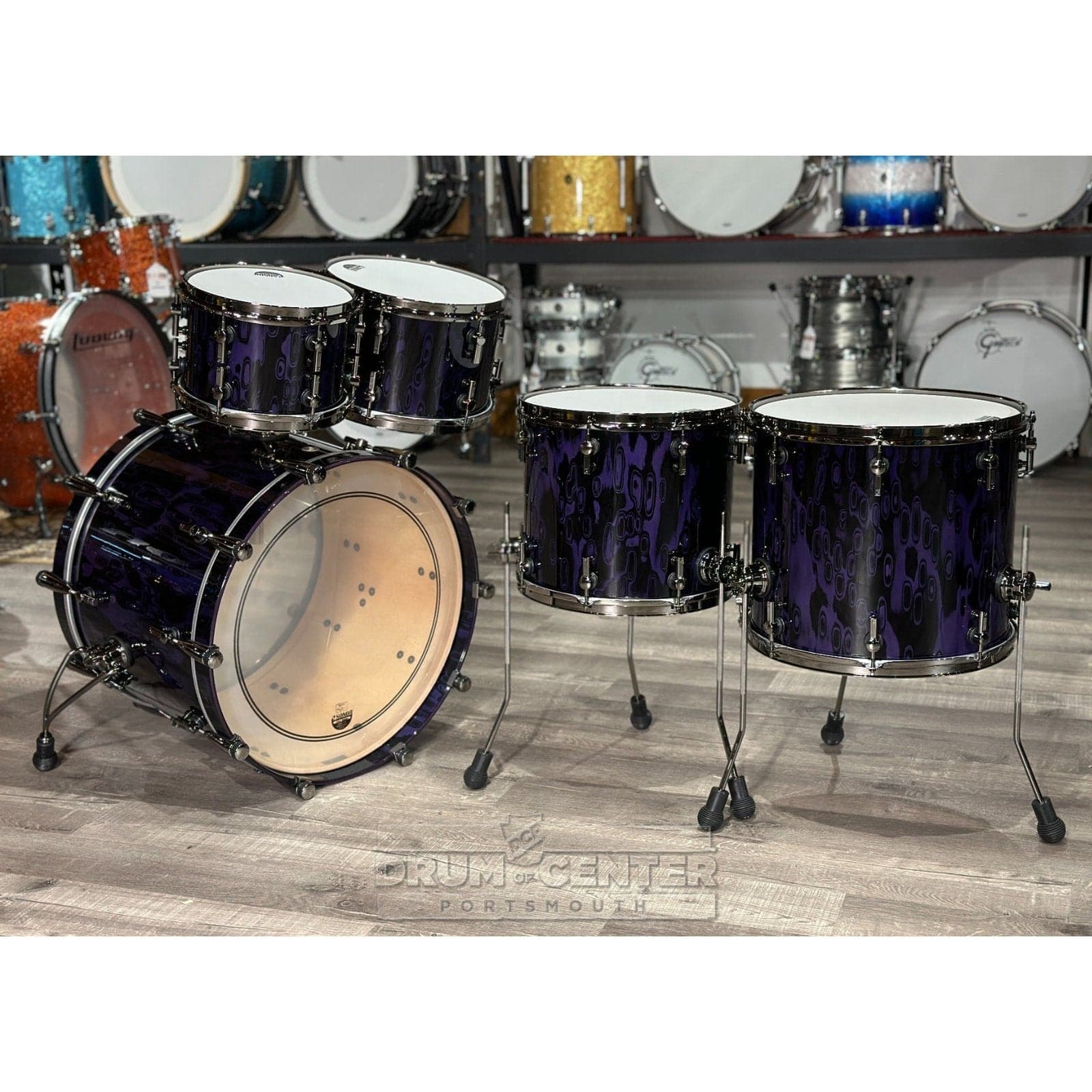 Sonor SQ2 Maple 5pc Drum Set Violet Tribal Gloss w/Black Hardware