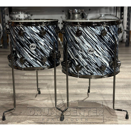 DW Collectors PurpleCore Maple 5pc Drum Set Twisted Black Oyster w/Black Nickel Hw