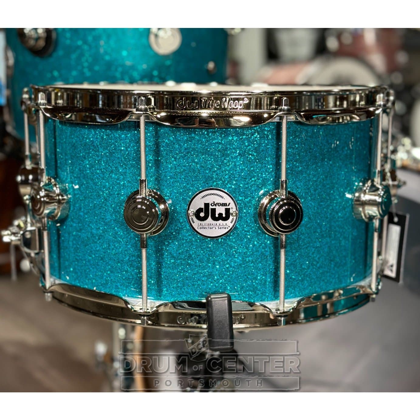 DW Collectors Birch/Mahogany 5pc Drum Set Teal Glass w/Nickel Hw