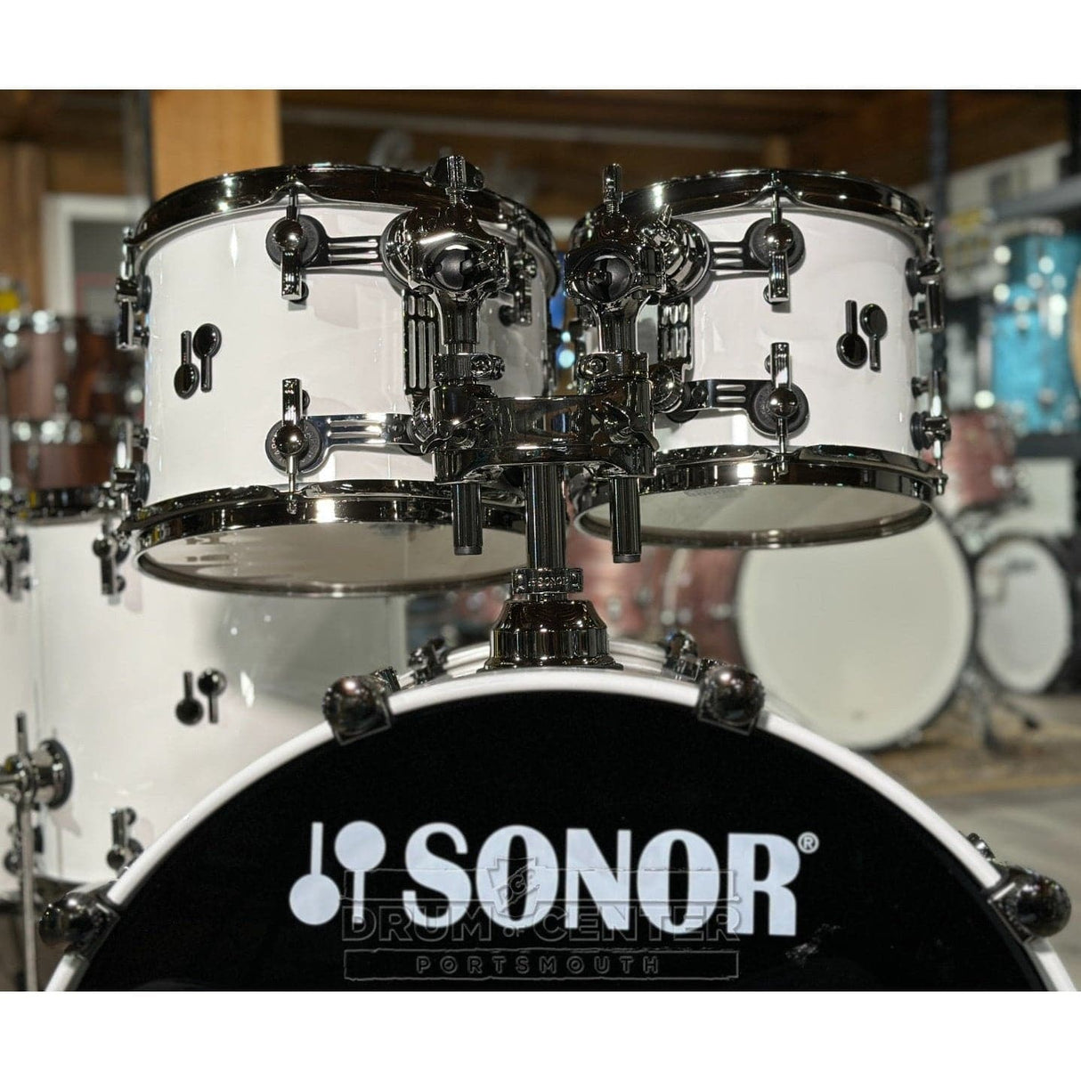 Sonor SQ2 Birch 5pc Drum Set Solid White Gloss w/Black Hardware