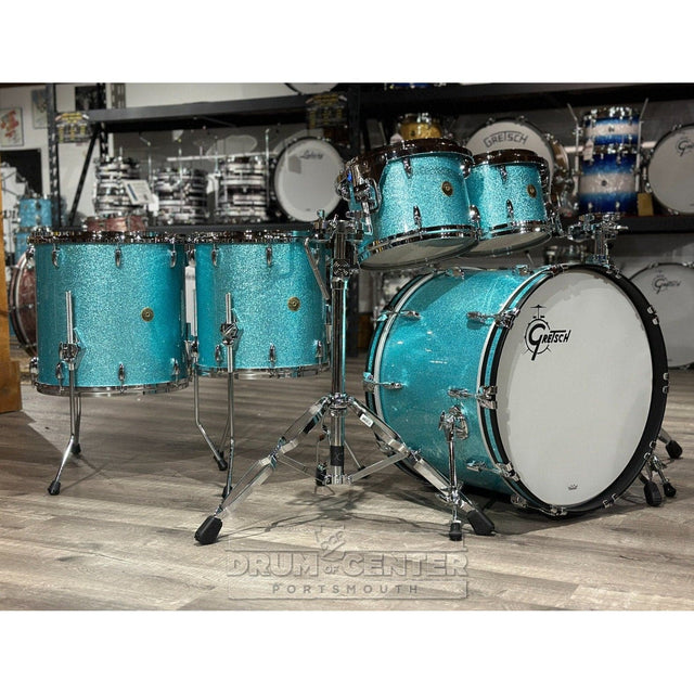 Gretsch USA Custom 5pc Drum Set Turquoise Sparkle