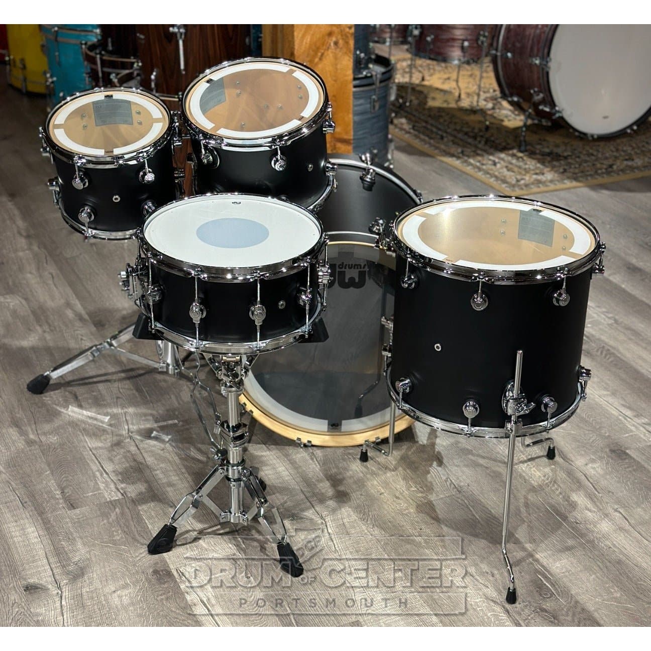 DW Performance 5pc Drum Set 22/10/12/16/14 Hard Satin Charcoal Metallic