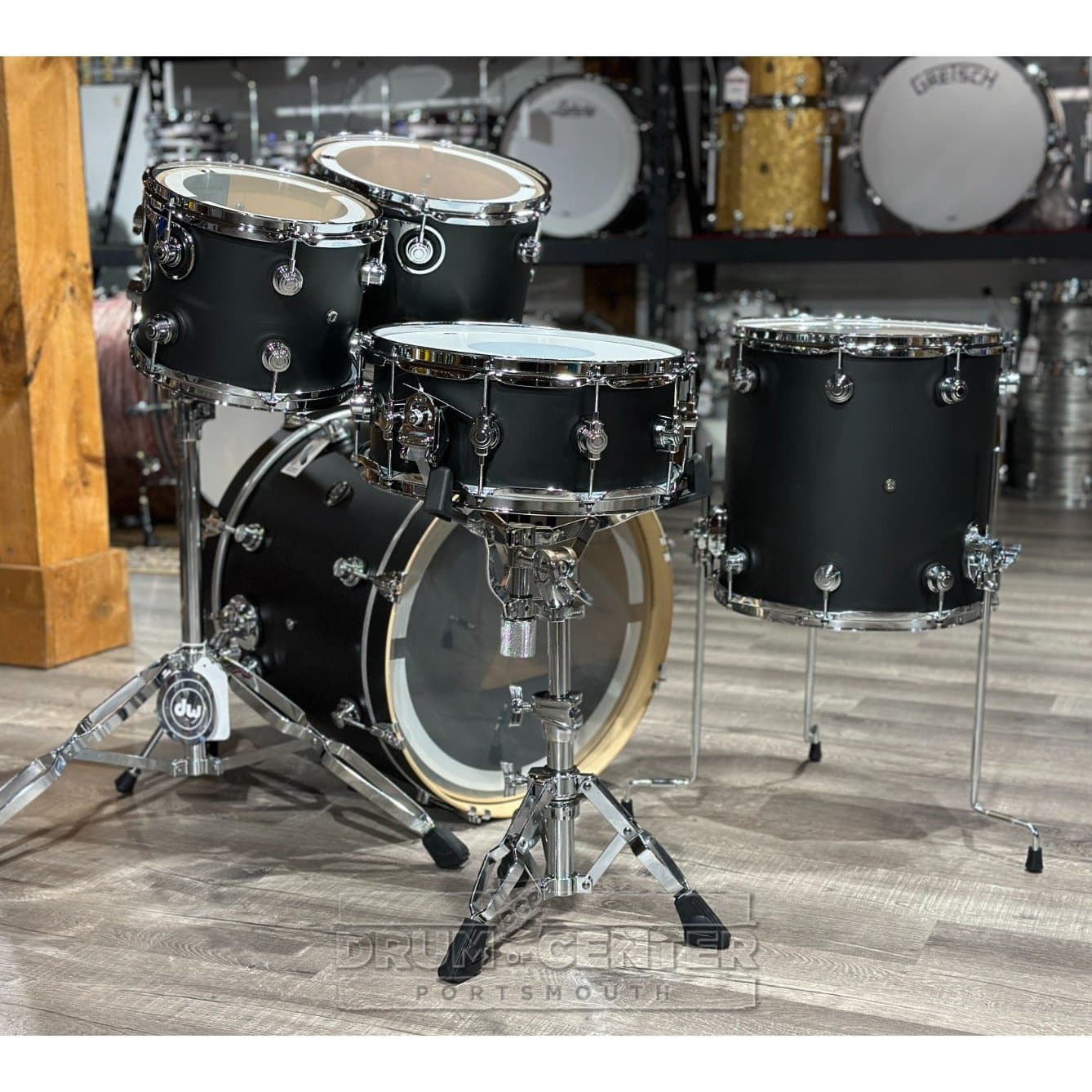 DW Performance 5pc Drum Set 20/10/12/14/14 Hard Satin Charcoal Metallic