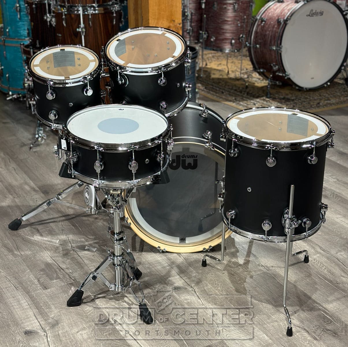 DW Performance 5pc Drum Set 20/10/12/14/14 Hard Satin Charcoal Metallic