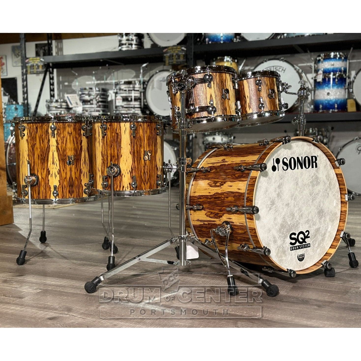 Sonor SQ2 5pc Drum Set Thin Beech Matte African Marble