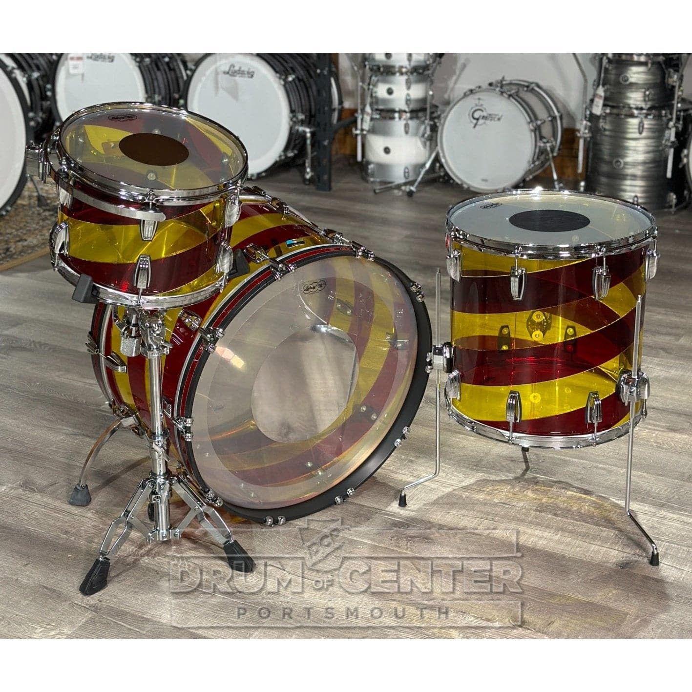 Ludwig Vistalite 3pc Pro Beat Drum Set 50th Anniversary Red/Yellow
