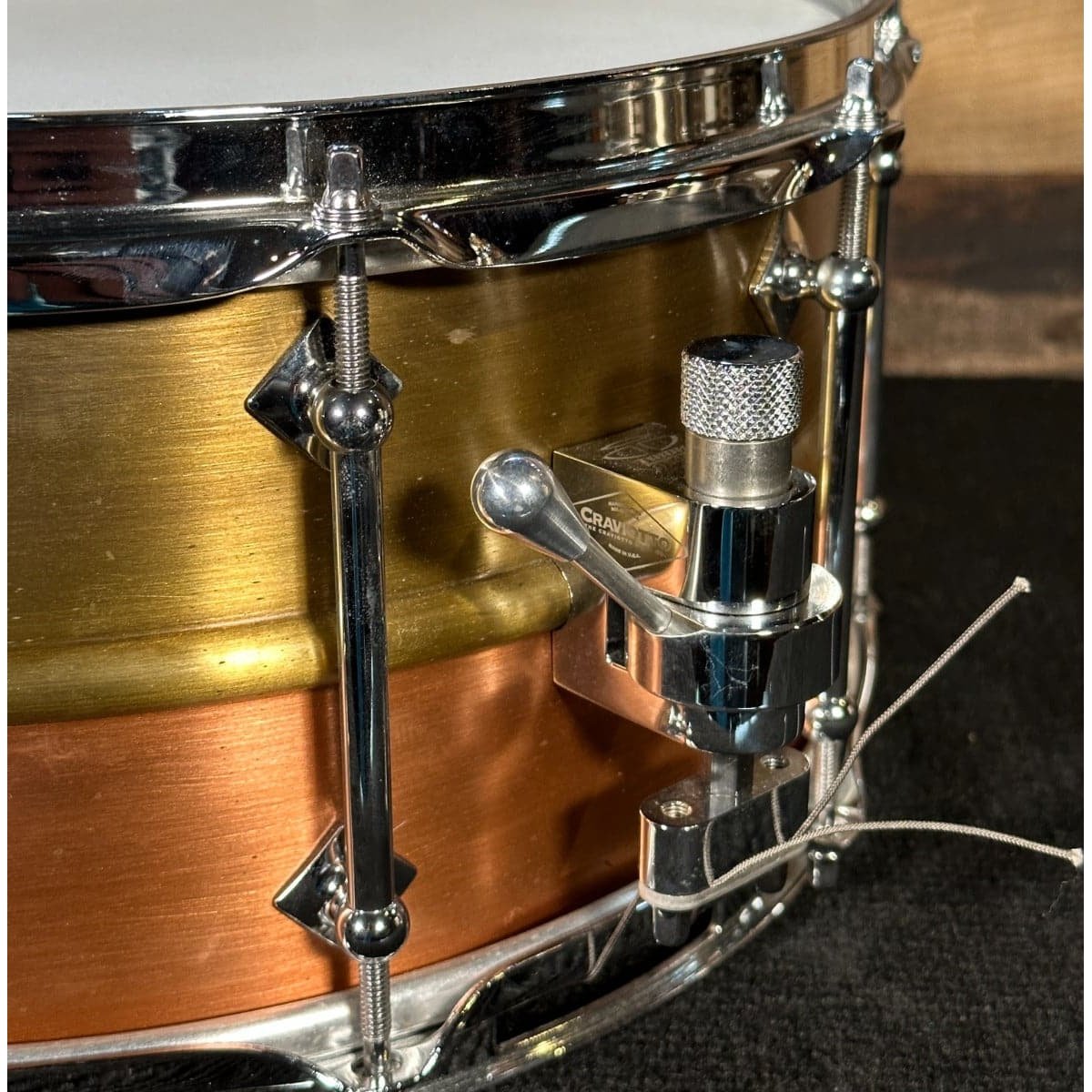 Used Craviotto/AK Brass/Copper Snare Drum 14x6.5
