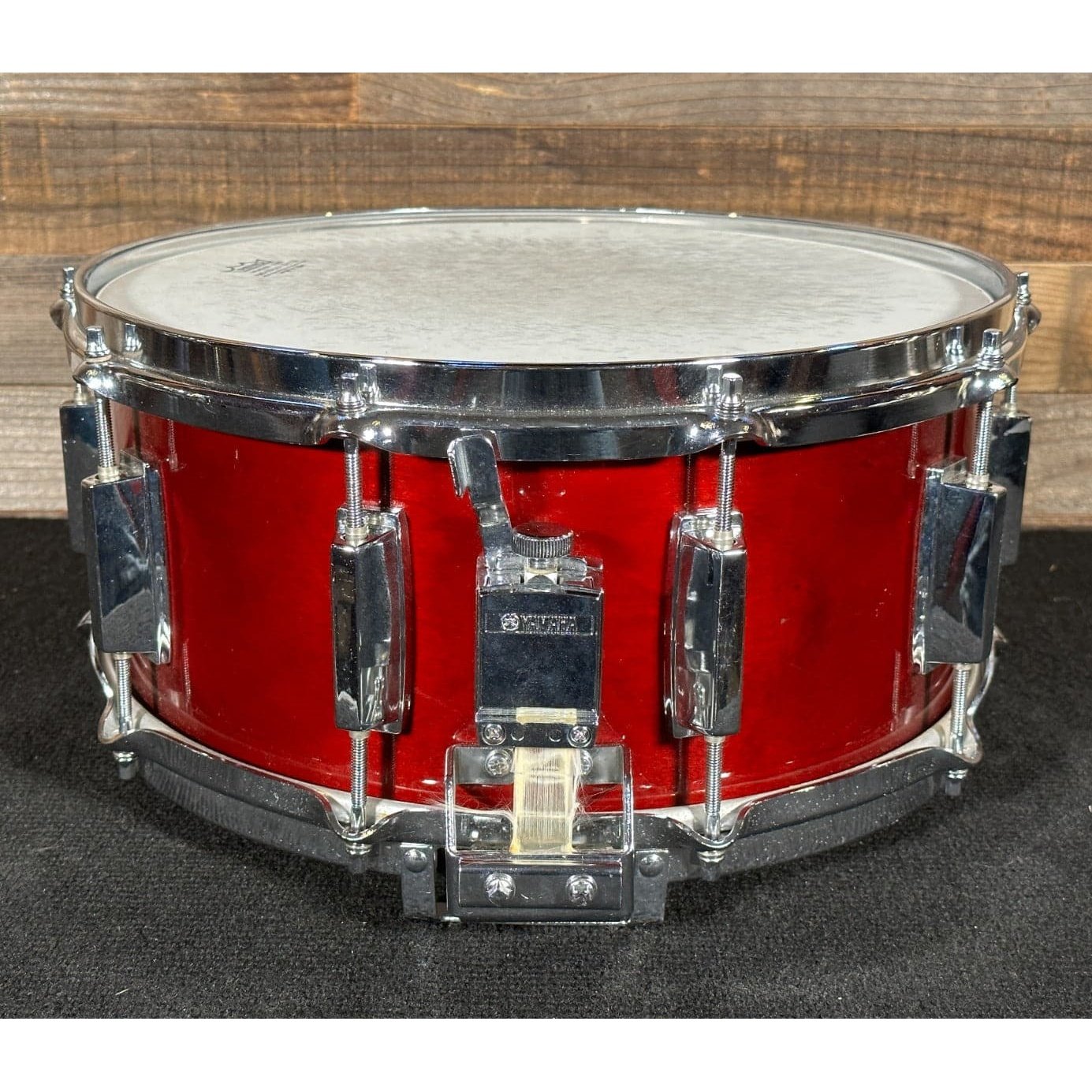 Vintage Yamaha Recording Custom Snare Drum 14x6.5 Cherry Wood