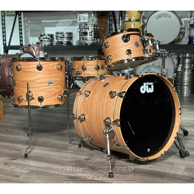 DW Collectors Pure Oak 5pc Drum Set Hard Satin Natural w/Nickel Hw
