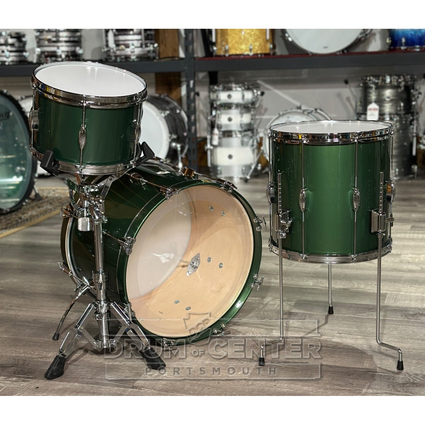 George Way Tuxedo Studio 3pc Drum Set 20/12/14 Kaddy Green