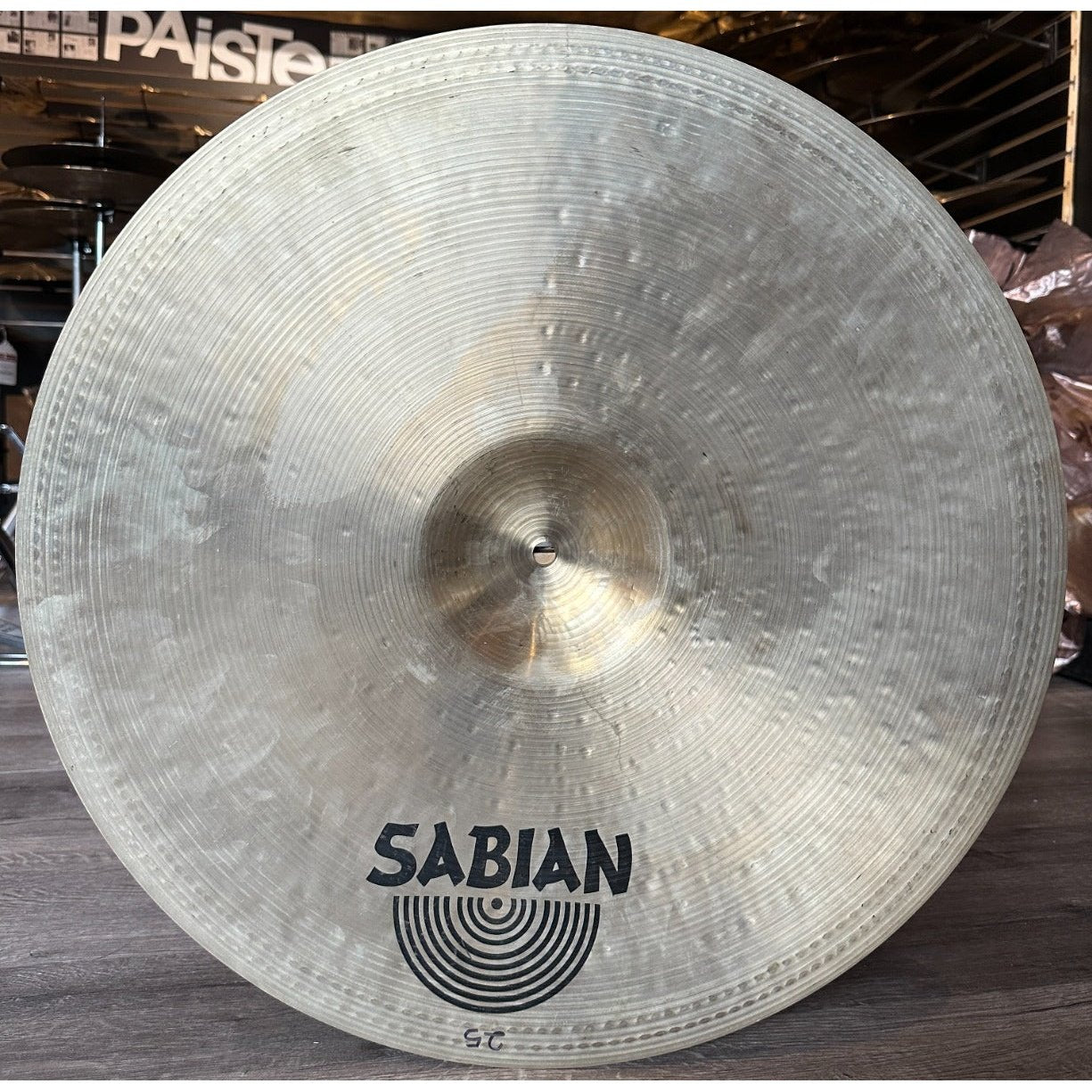 Used Sabian Chester Thompson Signature Ride Cymbal 22" Signed by Franki Benali w/COA