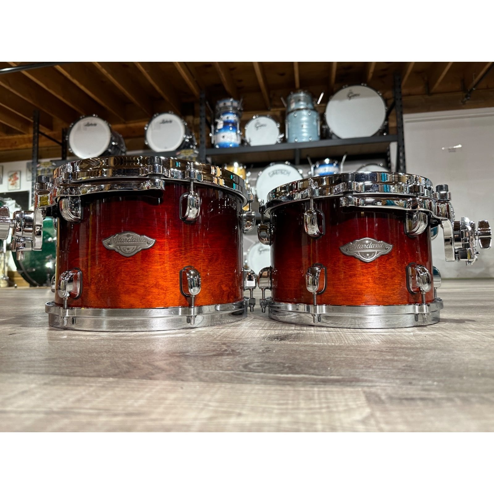 Used Tama Starclassic Performer 5pc Drum Set Dark Cherry Fade