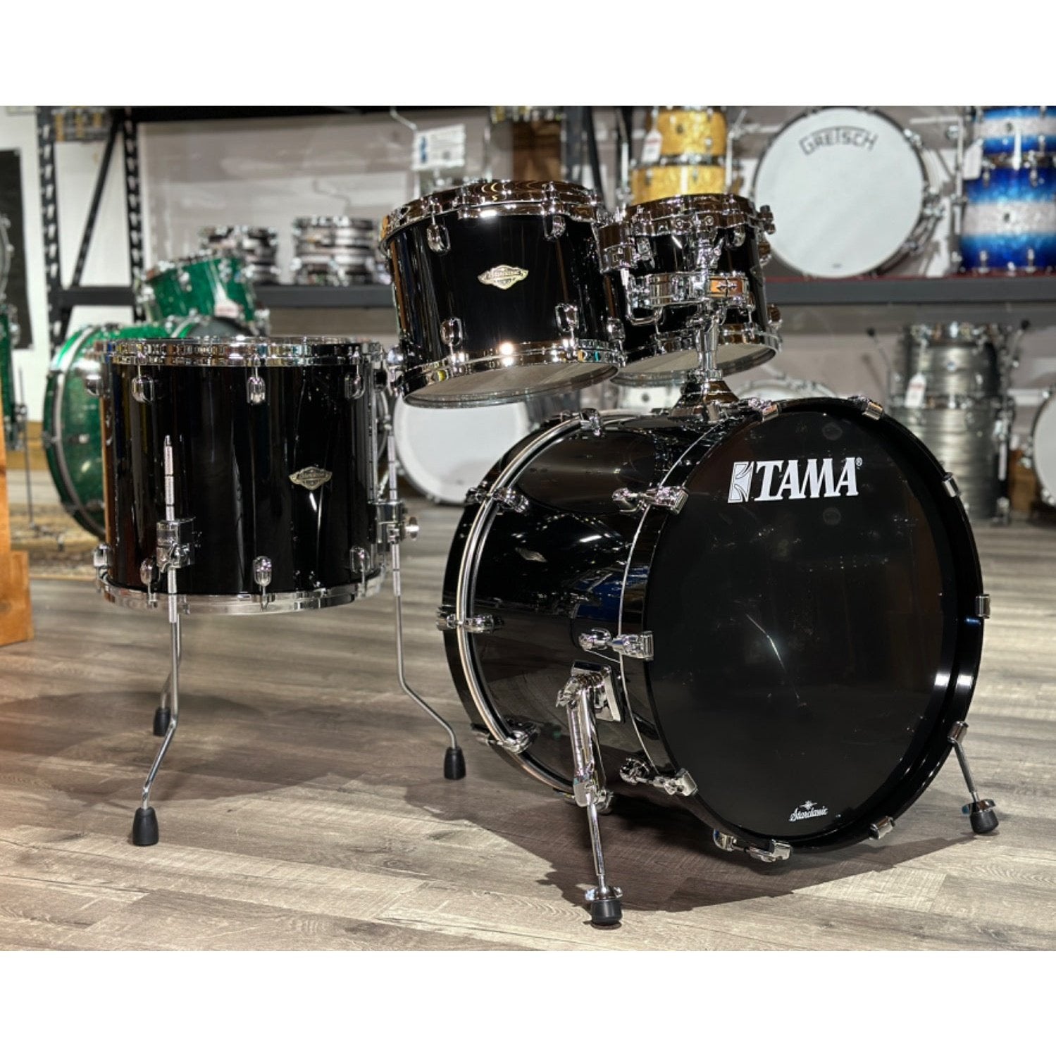 Used Tama Starclassic Walnut/Birch 4pc Drum Set Piano Black