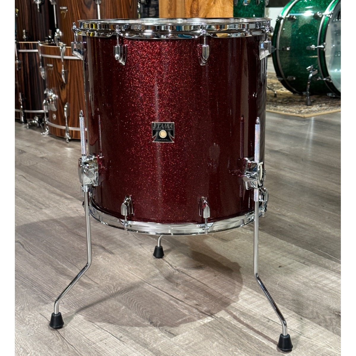 Used Tama Superstar Classic 3pc Drum Set Dark Red Sparkle