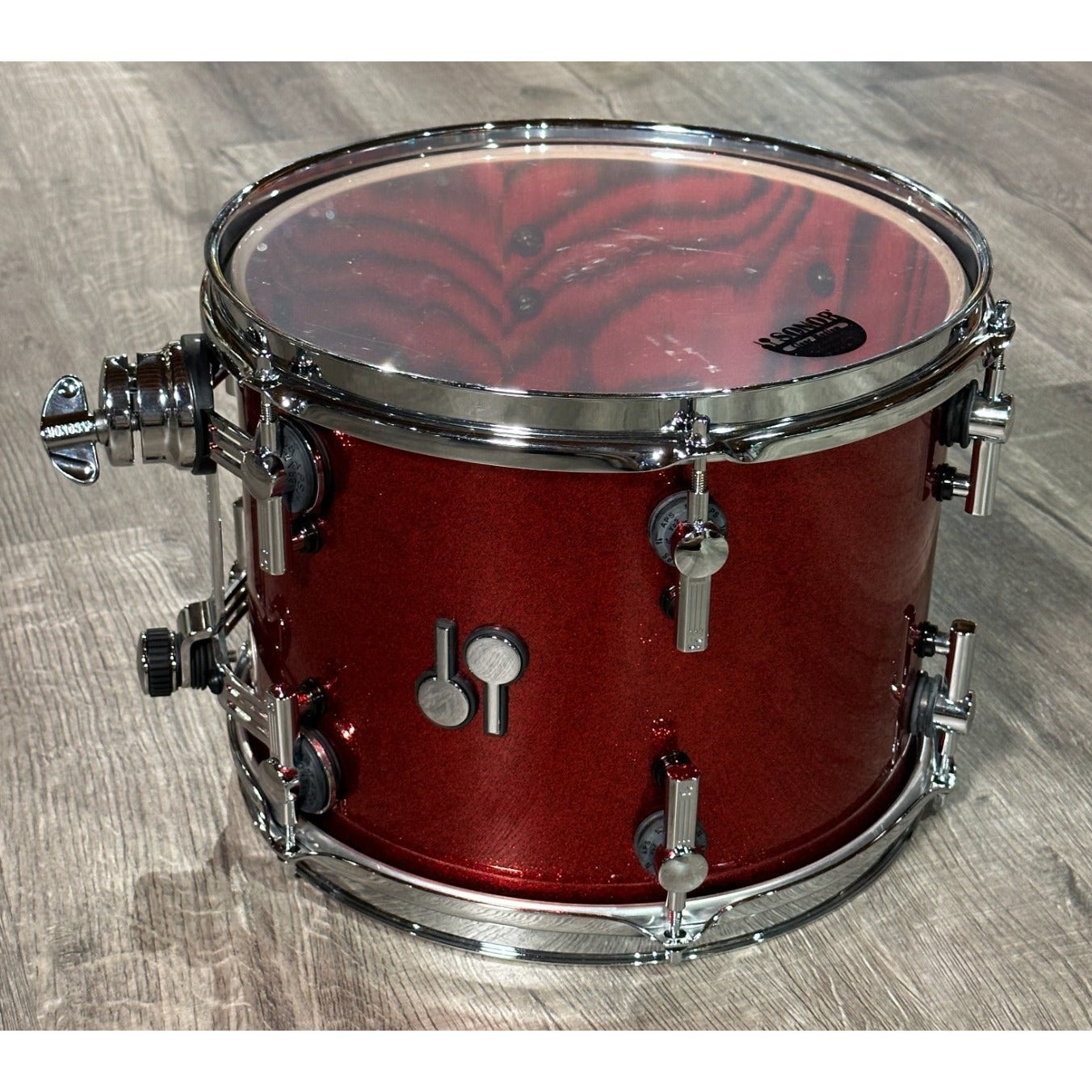 Used Sonor SQ2 Medium Maple 3pc Drum Set Red Sparkle High Gloss