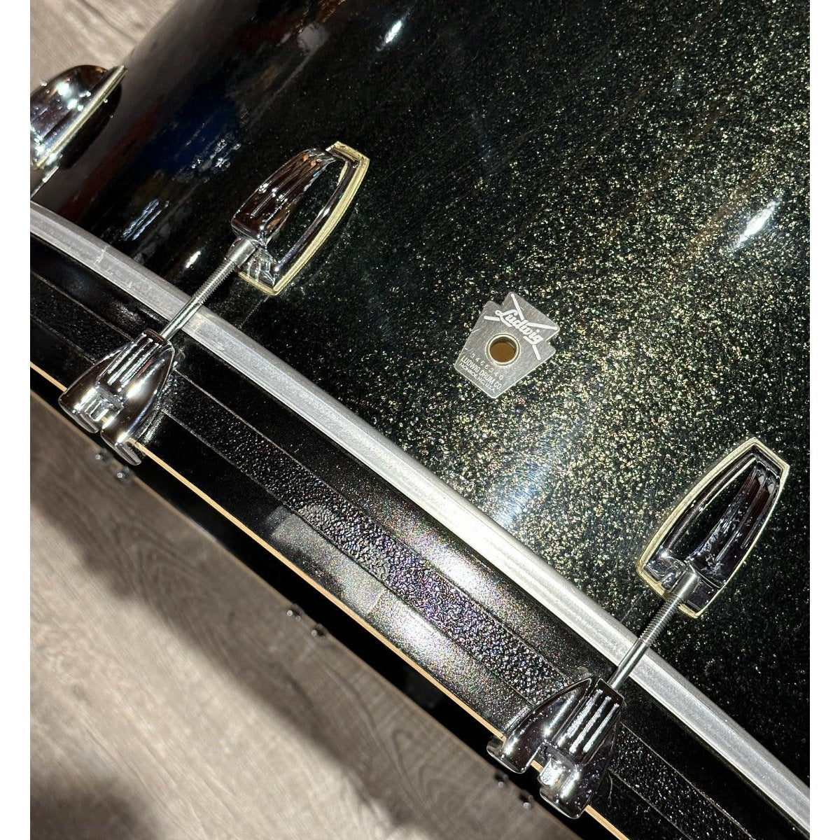 Used Ludwig Classic Maple 4pc Drum Set Black Sparkle