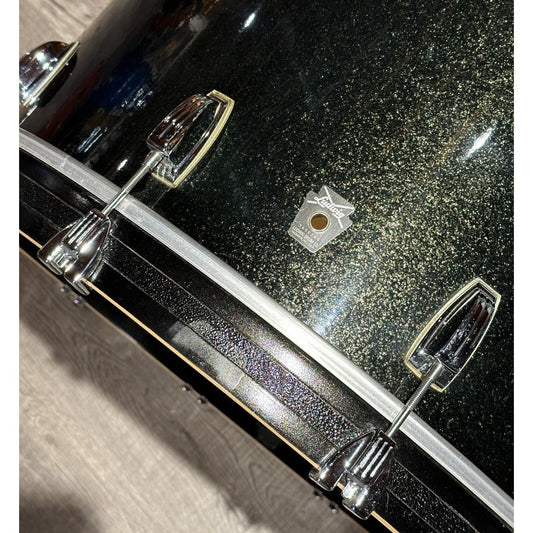 Used Ludwig Classic Maple 4pc Drum Set Black Sparkle