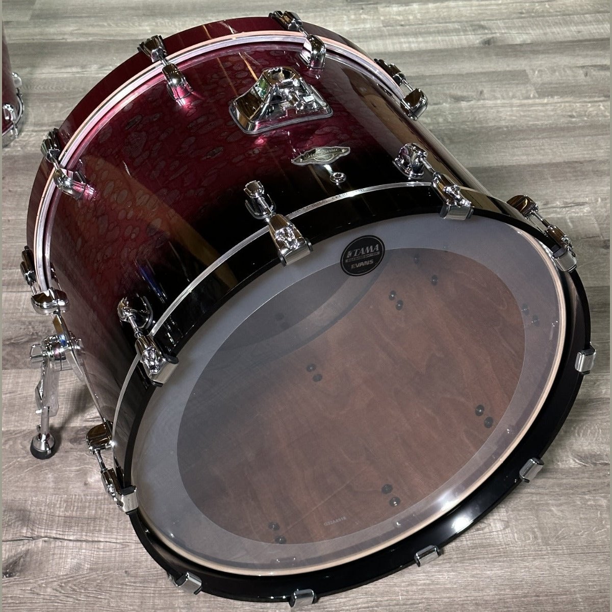 Used Tama Starclassic Walnut/Birch 4pc Drum Set Molten Dark Raspberry Fade