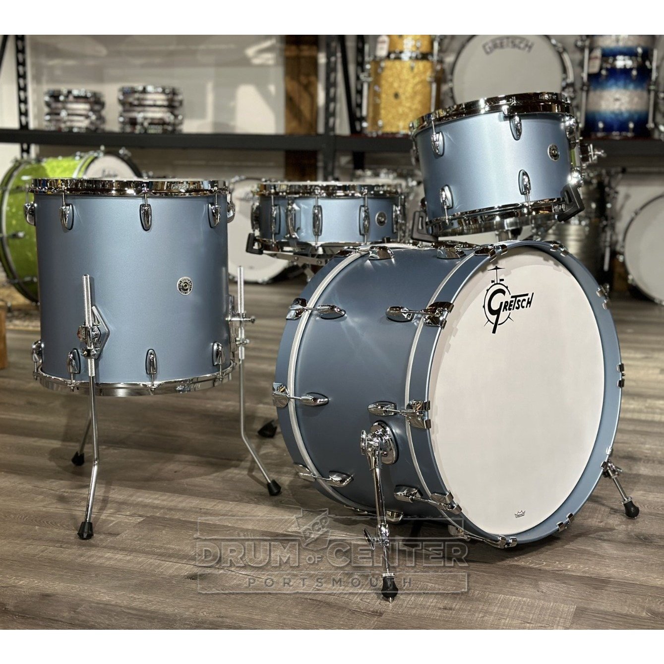 Gretsch Brooklyn 4pc Classic Drum Set Satin Ice Blue Metallic