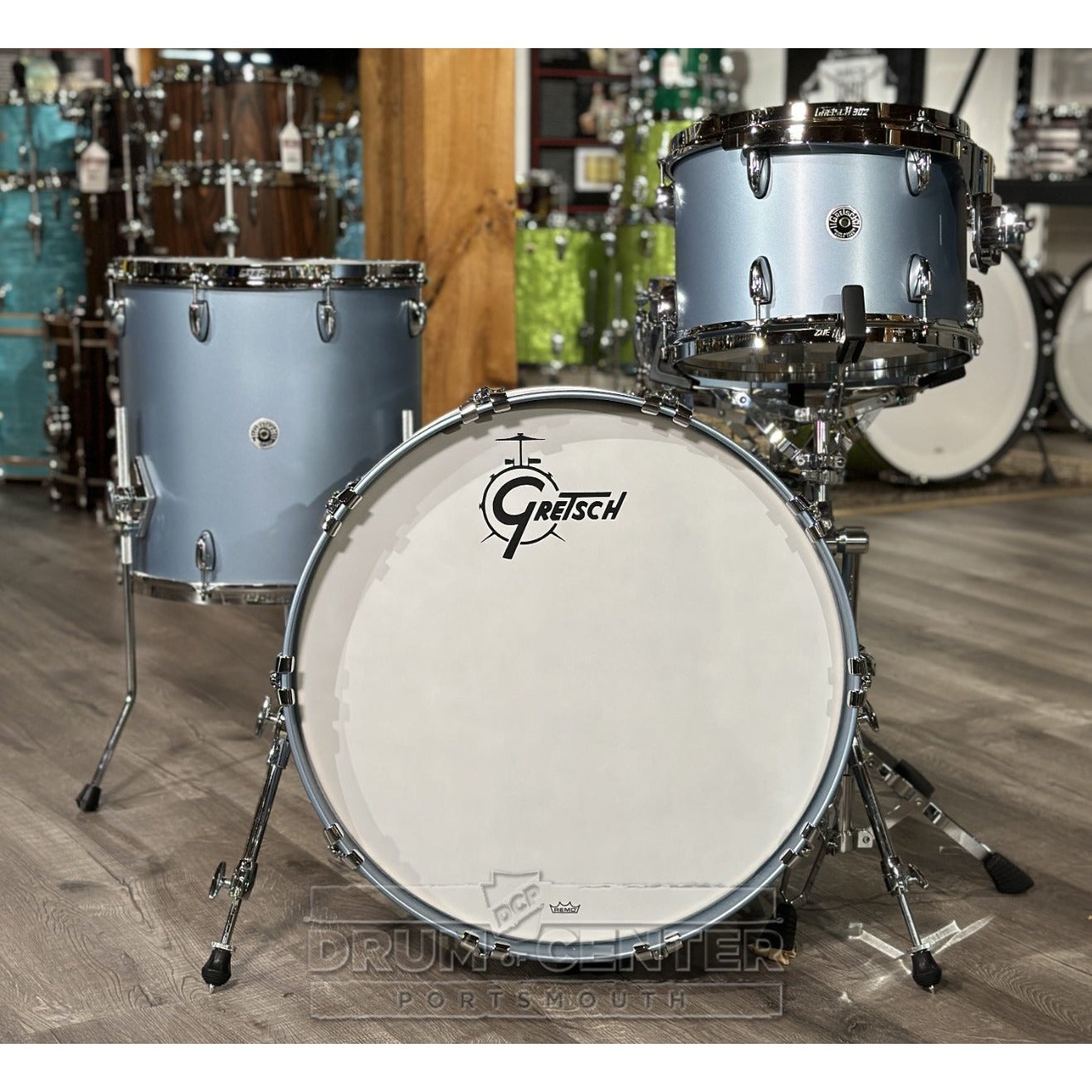 Gretsch Brooklyn 4pc Classic Drum Set Satin Ice Blue Metallic