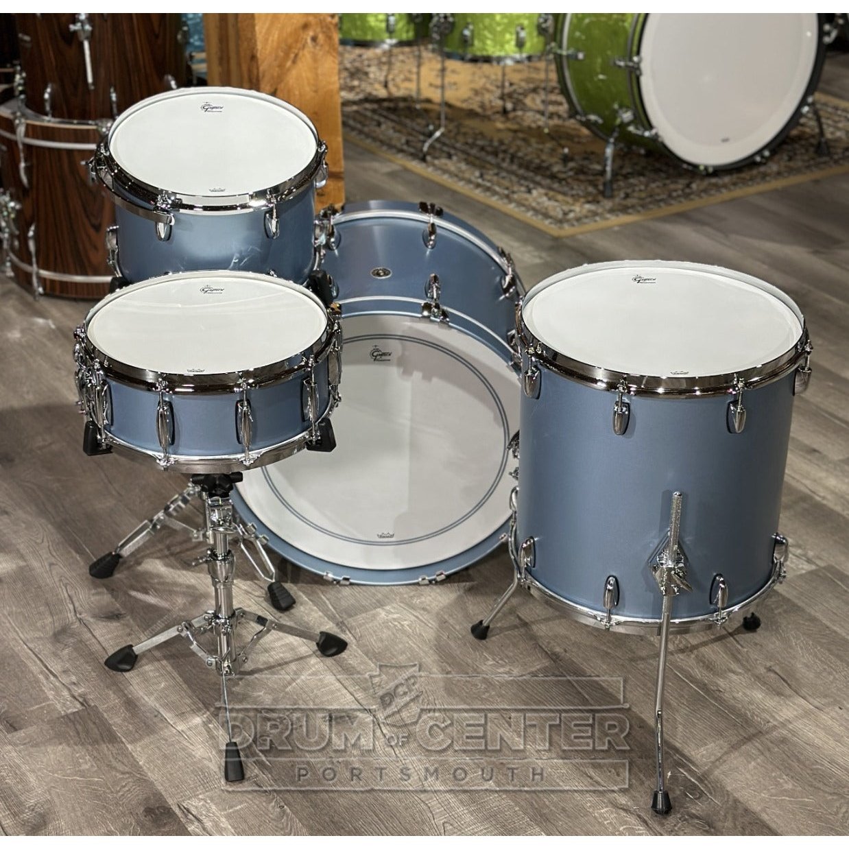 Gretsch Brooklyn 4pc Classic Drum Set Satin Ice Blue Metallic
