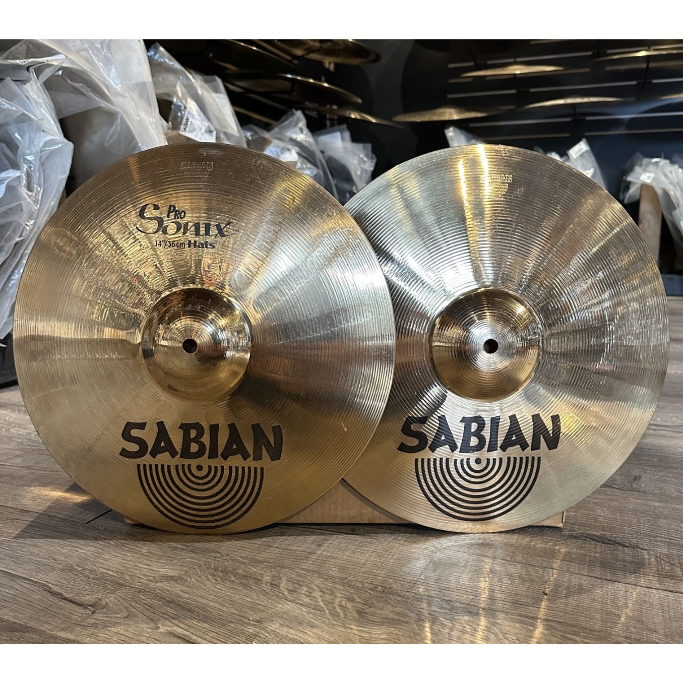 Used Sabian Pro Sonix Hi Hat Cymbals 14"
