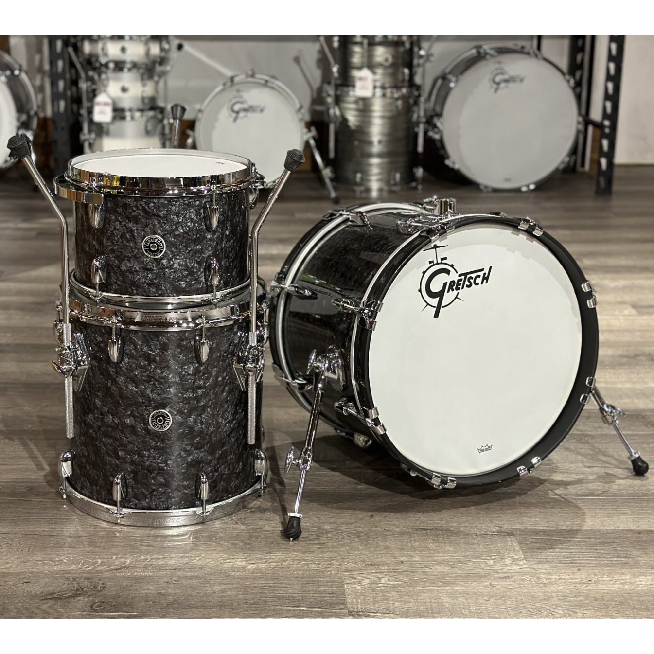 Used Gretsch Brooklyn 3pc Drum Set Deep Black Marine Pearl