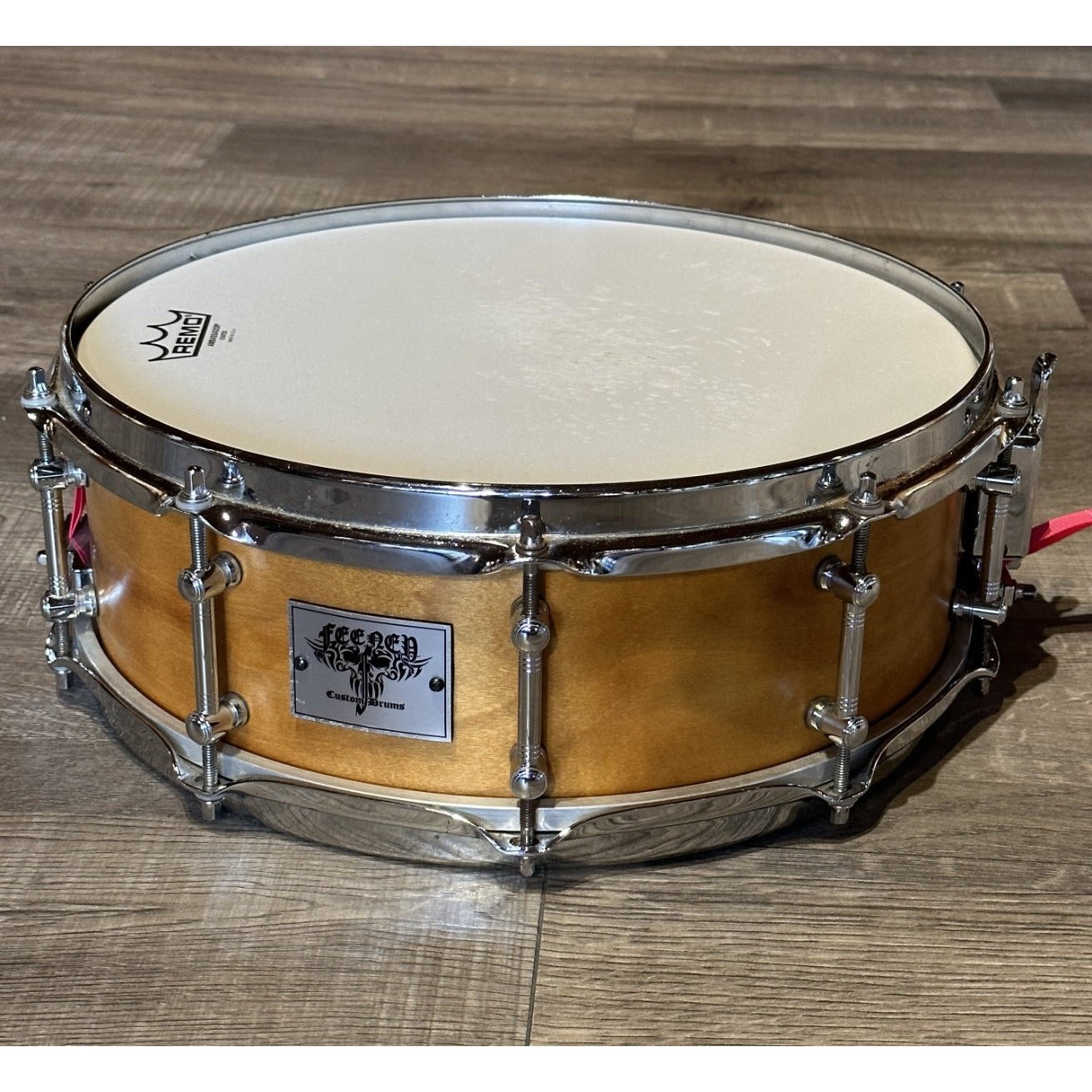 Used Feeney Custom Drums 14x5 Snare Drum Satin Natural w/Tube Lugs