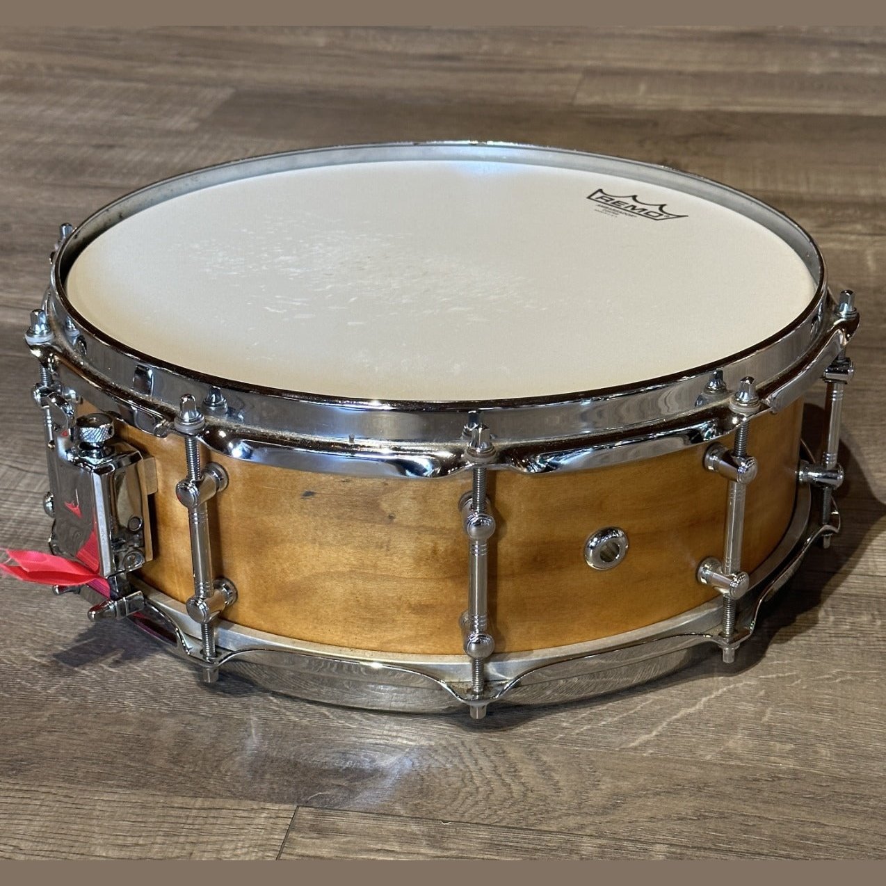 Used Feeney Custom Drums 14x5 Snare Drum Satin Natural w/Tube Lugs