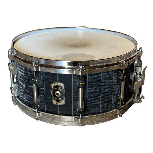 Used Tamburo Opera Series Stave Snare Drum Flamed Black 14x6.5