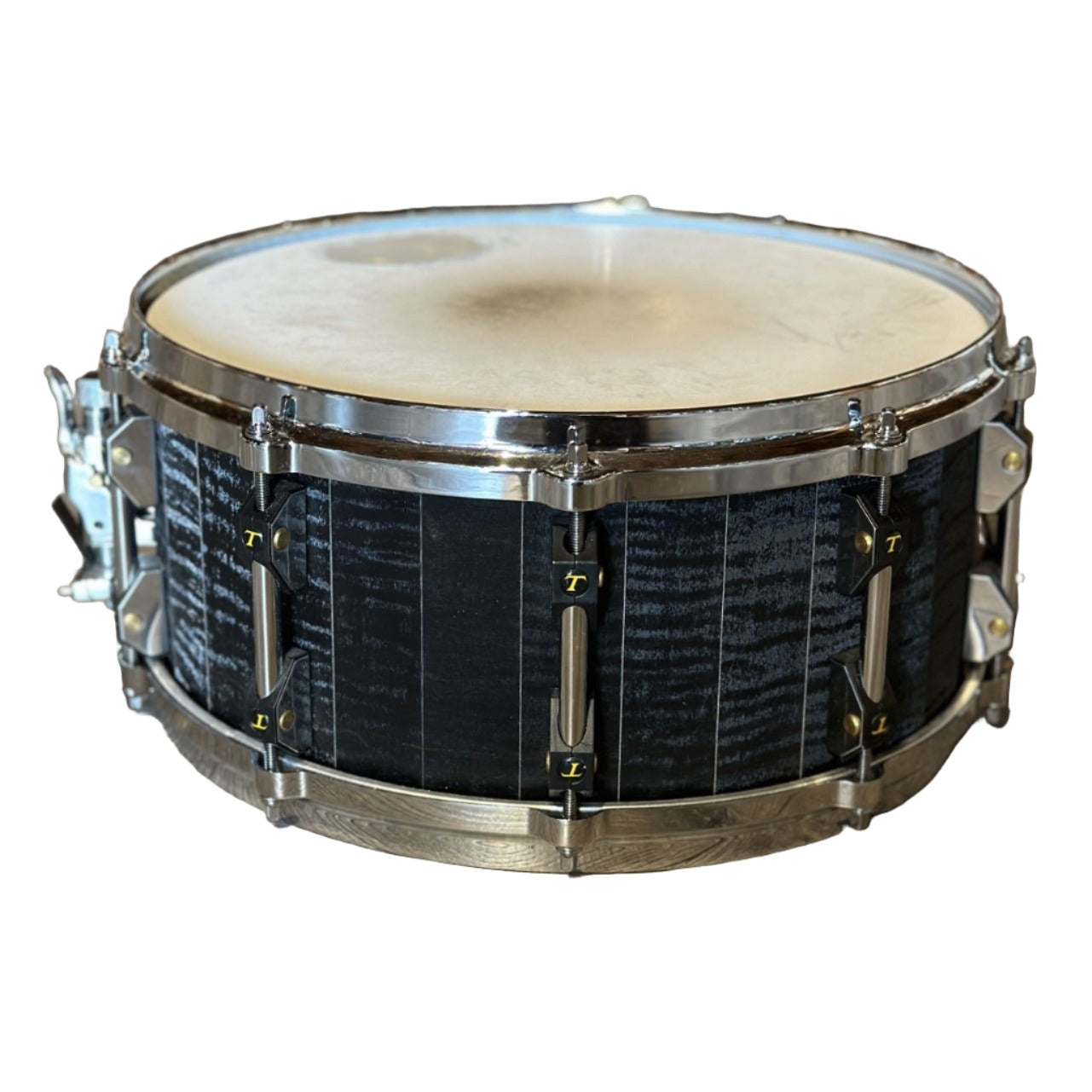 Used Tamburo Opera Series Stave Snare Drum Flamed Black 14x6.5