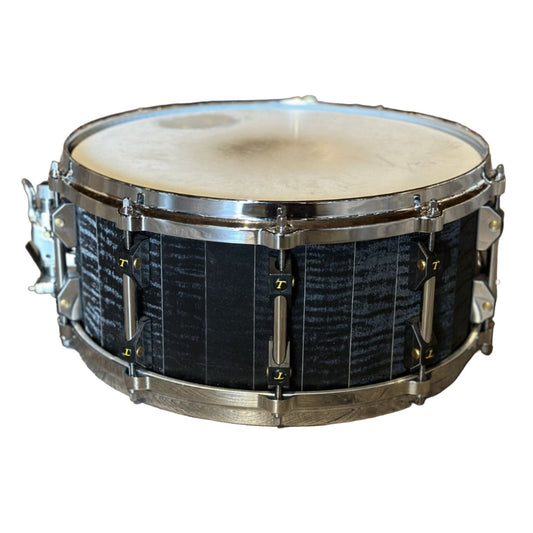 Used Tamburo Opera Series Stave Snare Drum Flamed Black 14x6.5