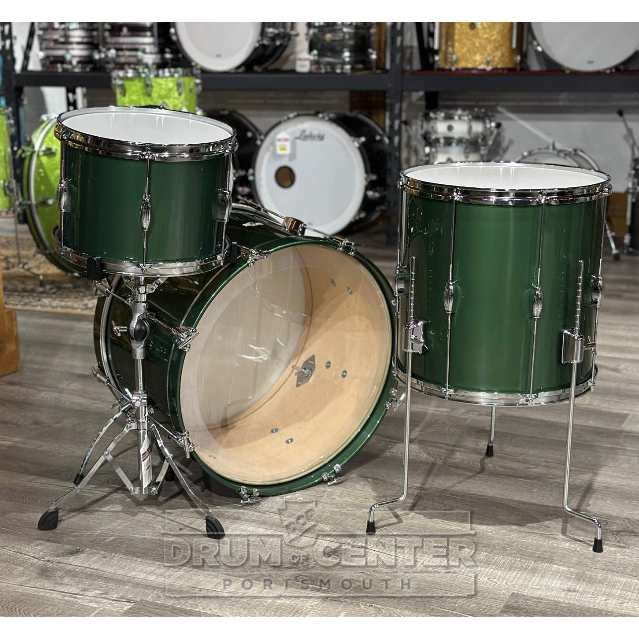 George Way Tuxedo Studio 3pc Drum Set 22/13/16 Kaddy Green