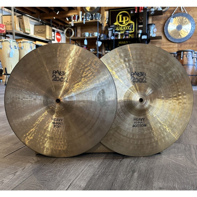 Used Vintage Paiste 2002 Black Label Heavy Hi Hats 14
