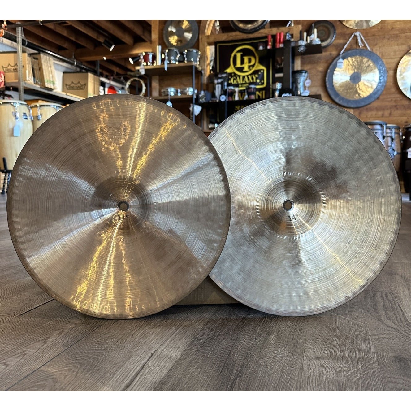 Used Vintage Paiste 2002 Black Label Heavy Hi Hats 14