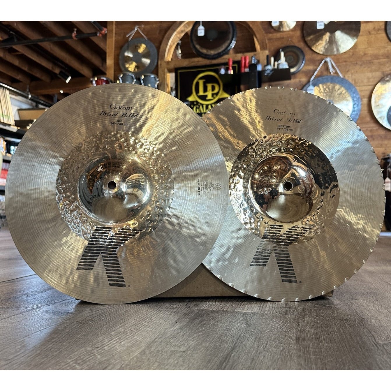 Used Zildjian K Custom Hybrid Hi Hat Cymbals 14.25"