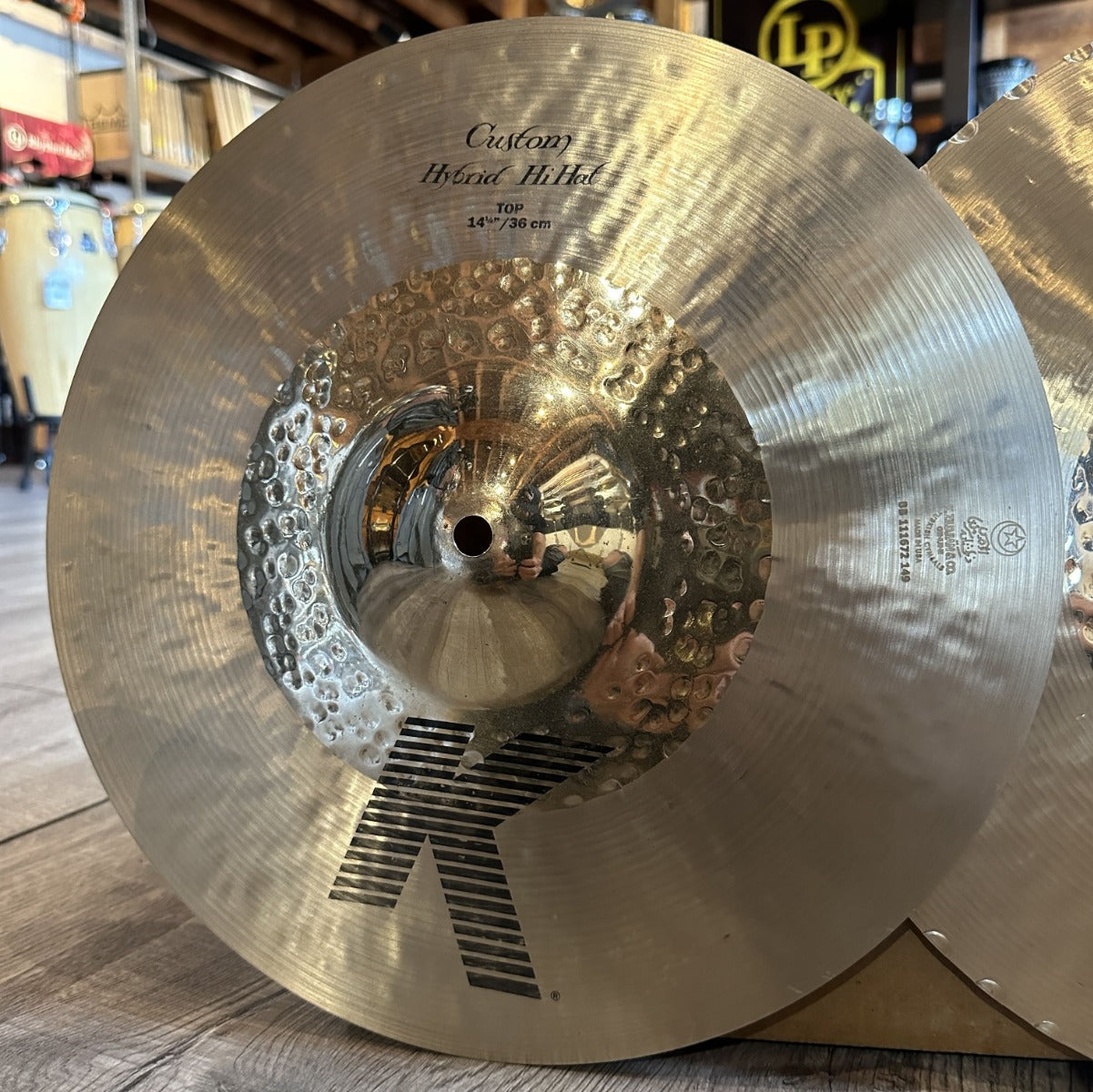 Used Zildjian K Custom Hybrid Hi Hat Cymbals 14.25"