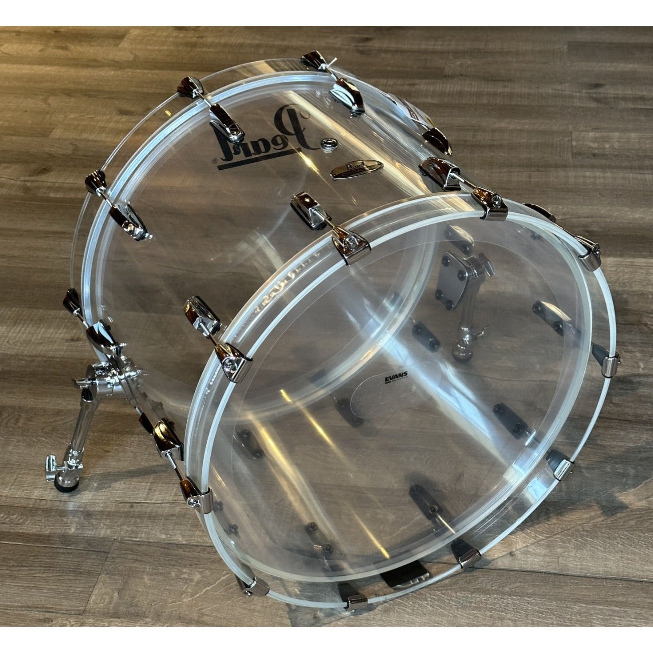 Used Pearl Crystal Beat Acrylic Bass Drum 22x16 Ultra Clear