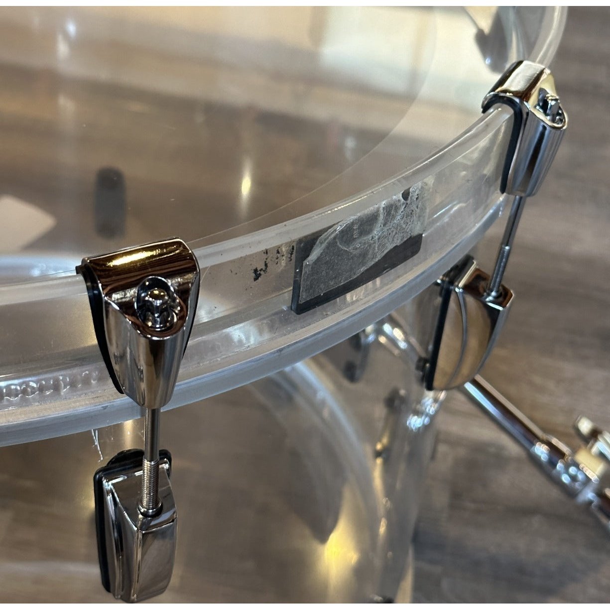 Used Pearl Crystal Beat Acrylic Bass Drum 22x16 Ultra Clear