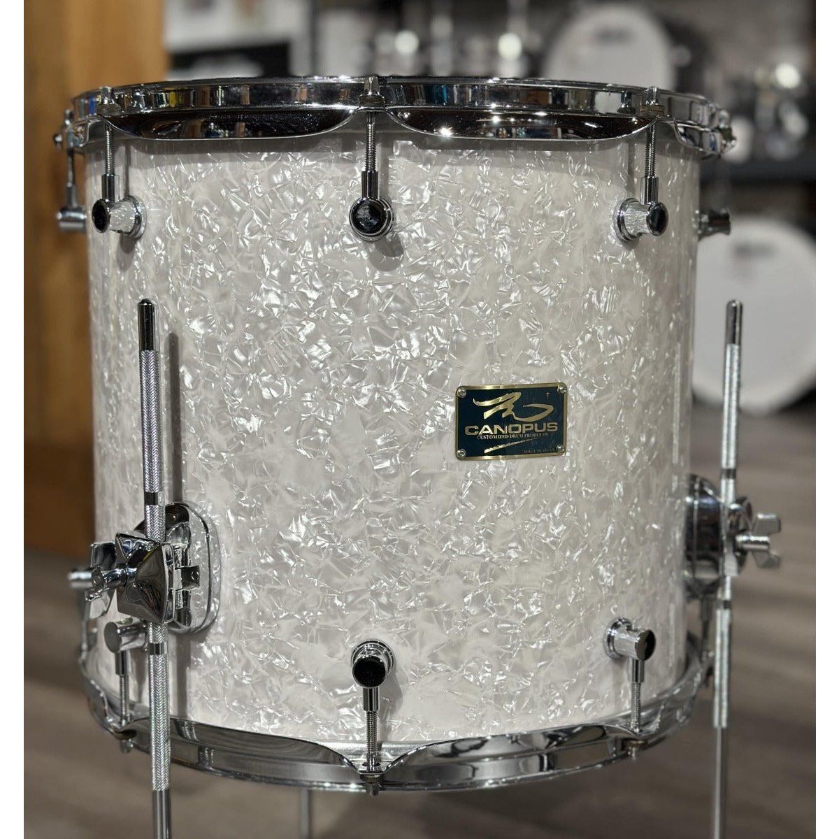 Used Canopus RFM Bop Drum Set White Marine Pearl