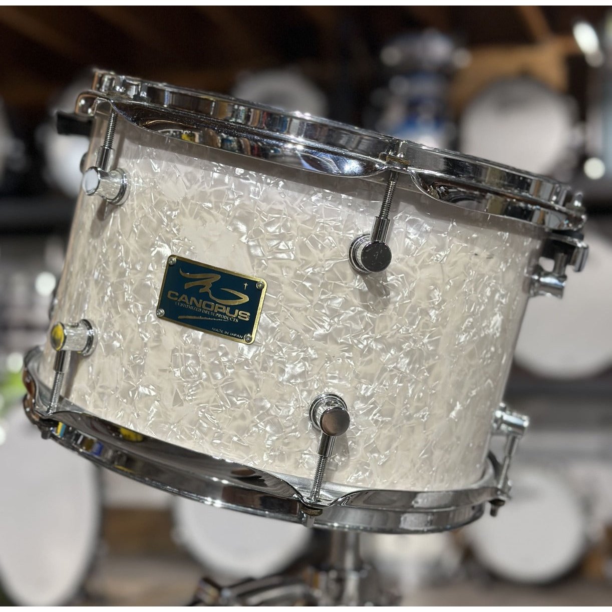 Used Canopus RFM Bop Drum Set White Marine Pearl