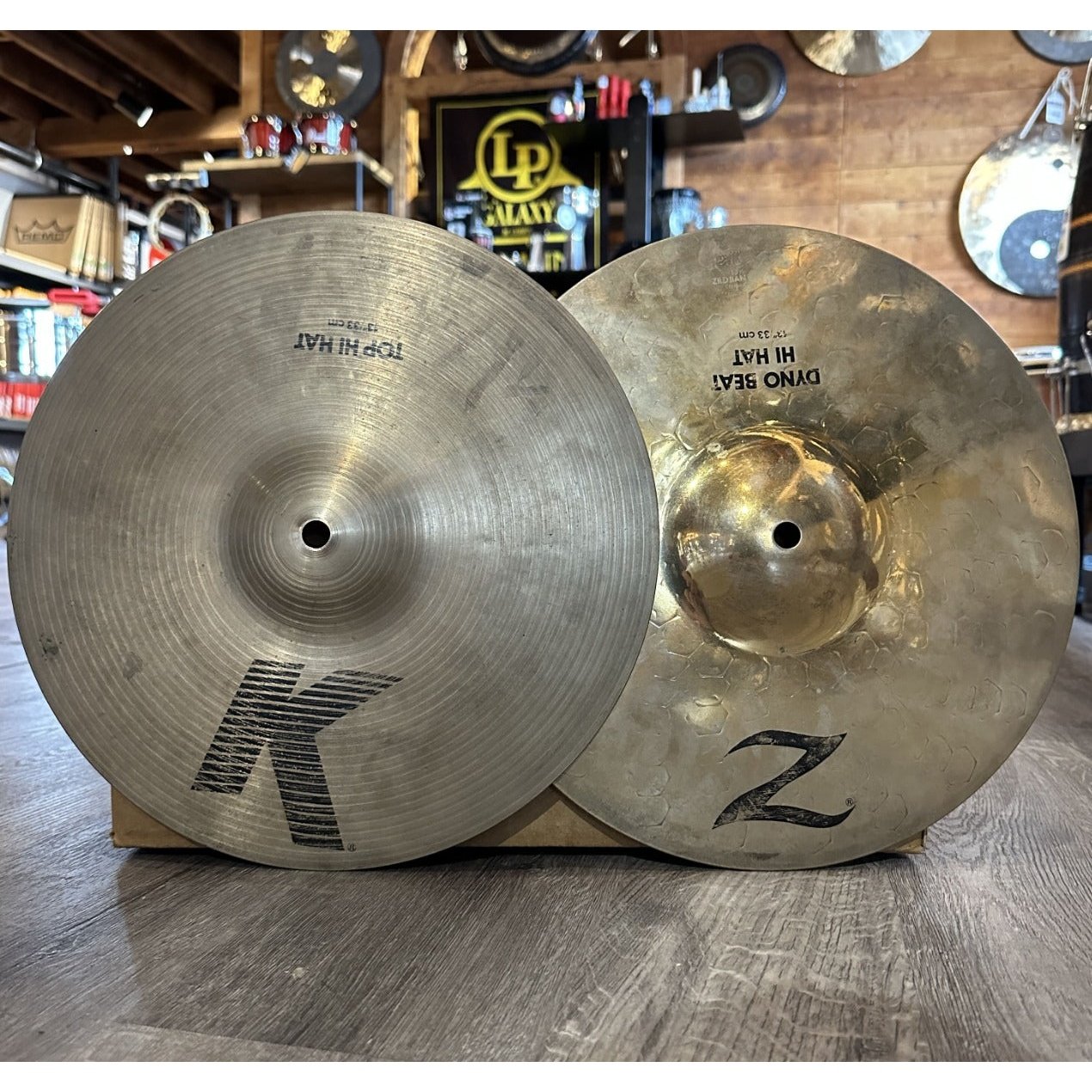 Used Zildjian K/Z Hi Hat Cymbals 13"