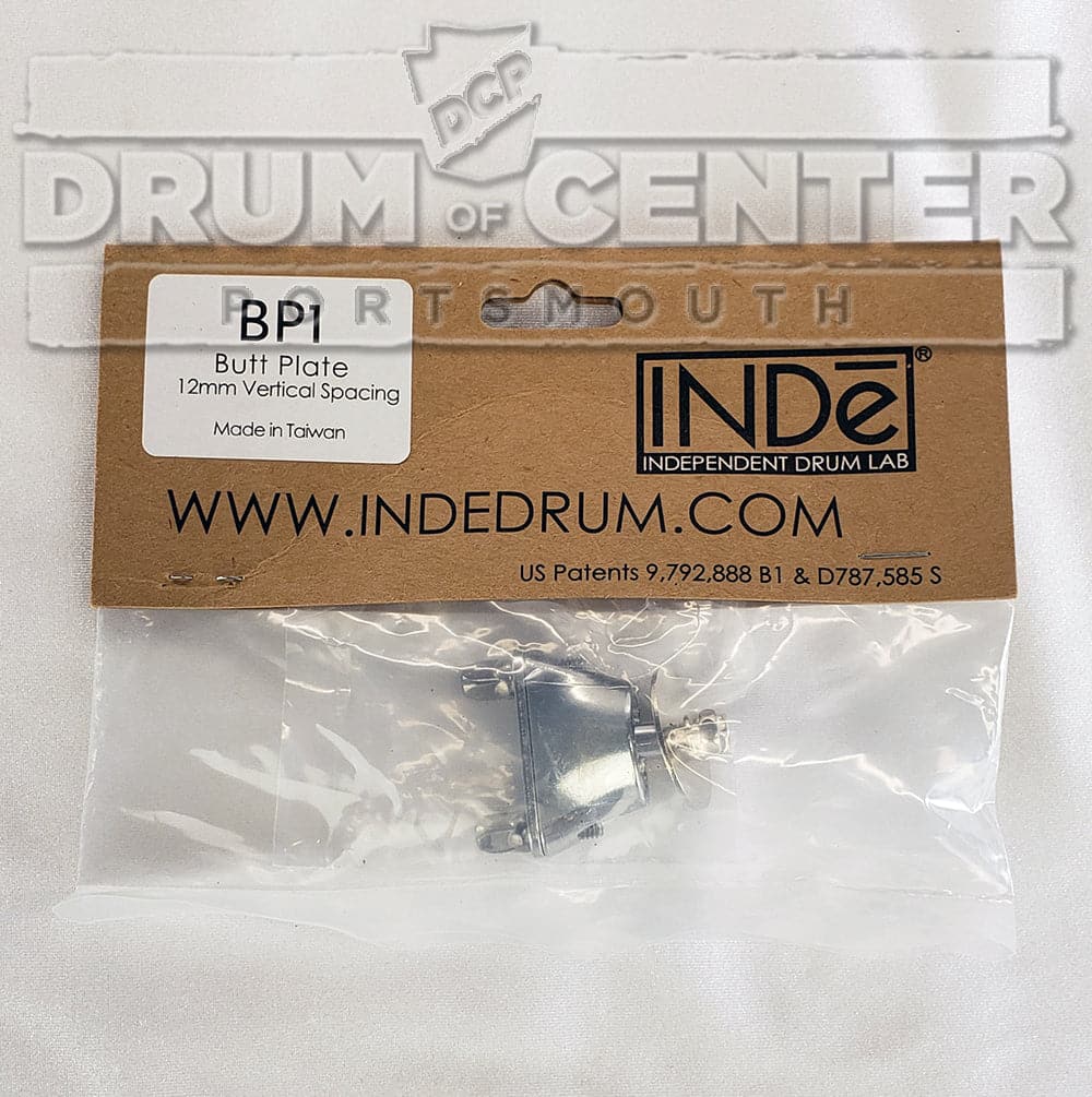 INDe Drum Labs BP1C Buttplate - 12mm Vertical - Chrome
