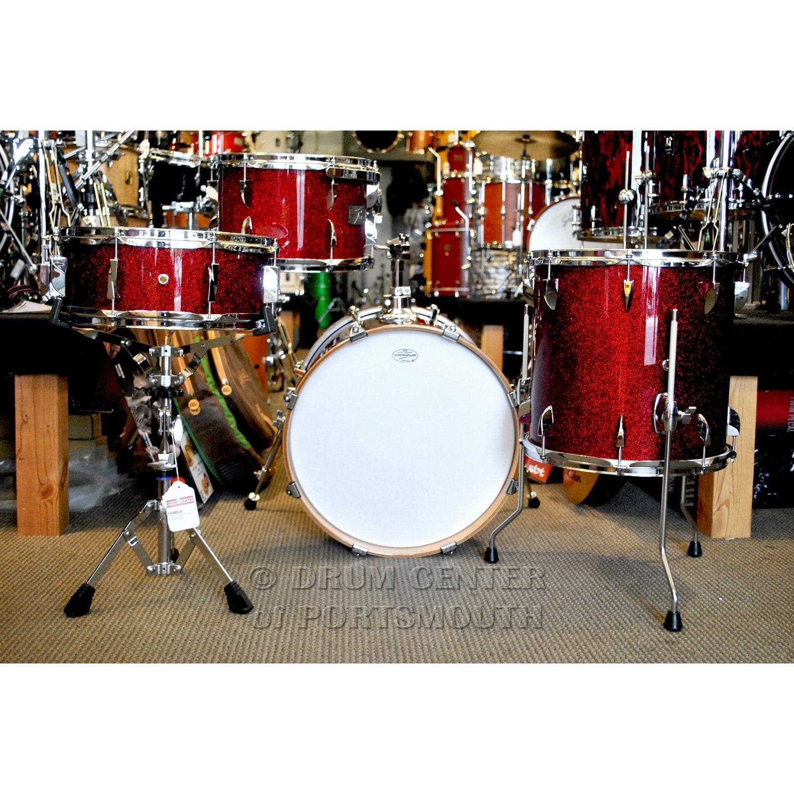 Canopus Yaiba 4pc Bop Drum Set Dark Red Sparkle Lacquer