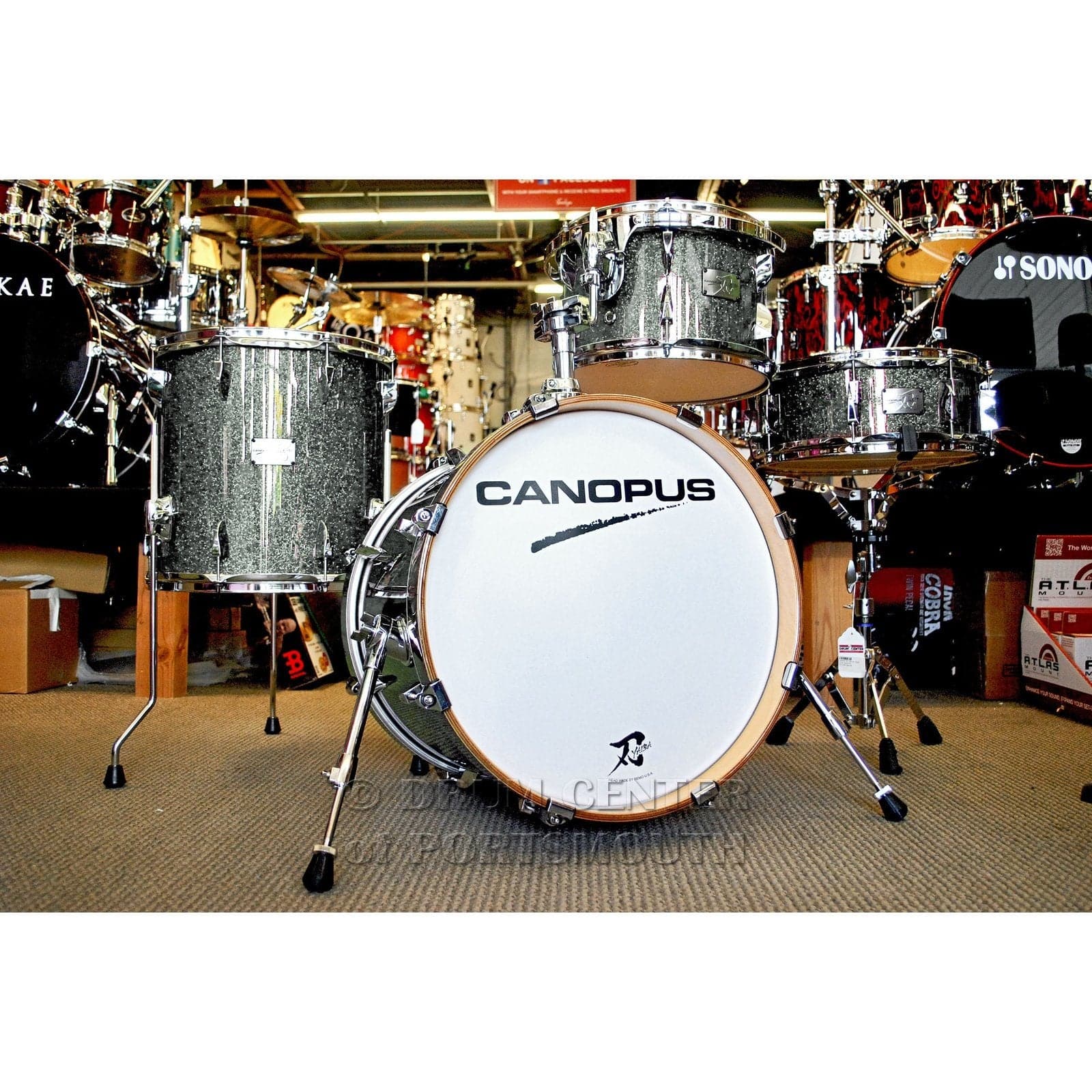 Canopus Yaiba 4pc Bop Kit Grey Sparkle Lacquer