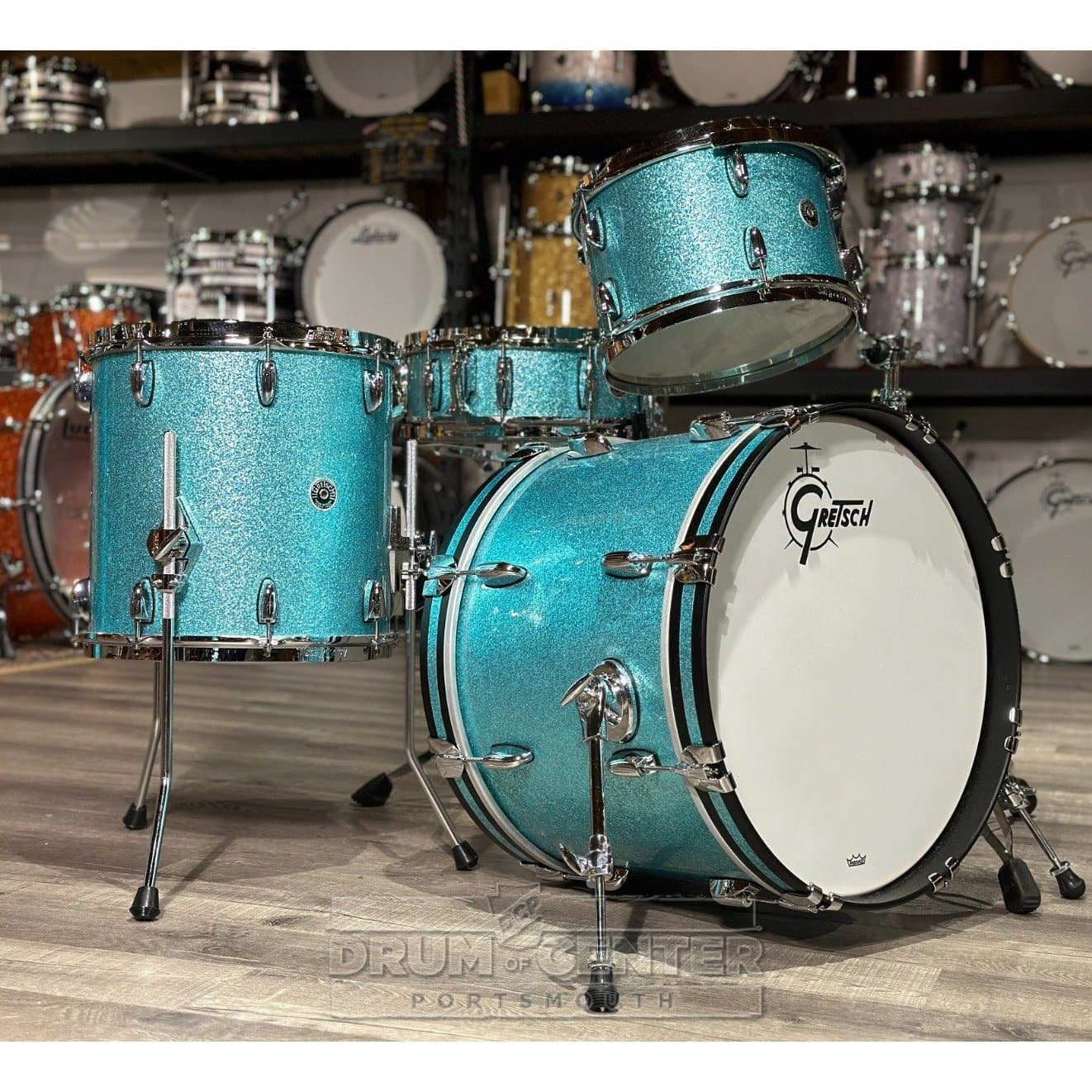 Gretsch Brooklyn 4pc Drum Set Turquoise Sparkle